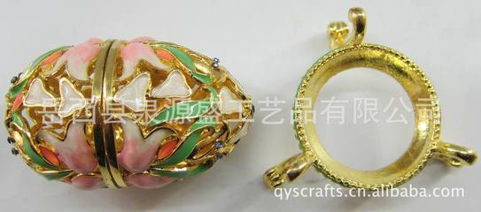 匠心獨運 粉韻流金——岳西縣泉源盛工藝品廠鋅合金粉色花兒蛋形首飾盒
